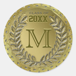 Abschluss Imitate Gold Foil Look Runder Aufkleber