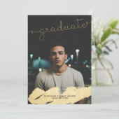 Abschluss Imitate Gold Fossil Moderne Personalisie Ankündigung (Stehend Vorderseite)