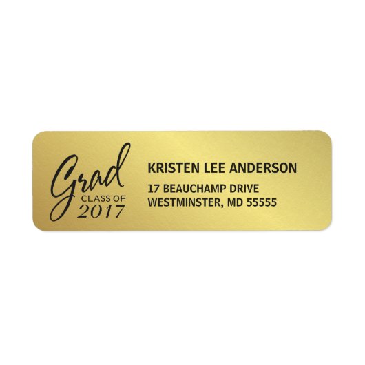 Abschluss Imitate Golden Foil Elegante Handschrift (Vorne)