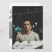 Abschluss Imitate Silver Modernes Personalisiert Ankündigung (Vorne/Hinten)