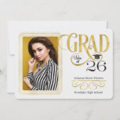 Abschluss Imitats Gold Leaf Klasse des Fotos 2025 Einladung (Vorderseite)