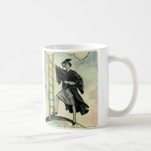 Abschluss in alter Zeit, den Weg in der Unternehme Kaffeetasse