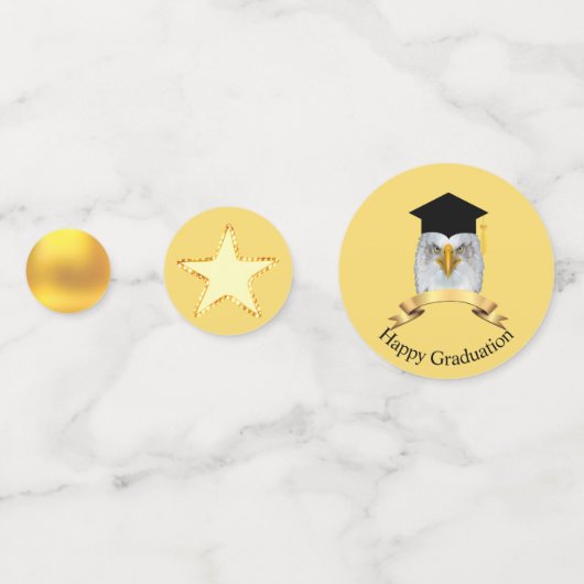 Abschluss in Black & Gold Confetti Konfetti (Rückseiten)