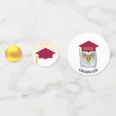 Abschluss in Burgund & Goldfetti Konfetti (Vorderseiten)