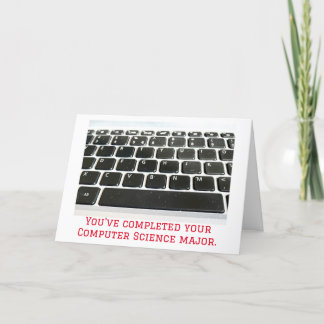 Abschluss in Computerwissenschaften mit Keyboard-G Dankeskarte