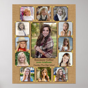 Abschluss in der Hochschule FotoCollage Rustic Bur Poster