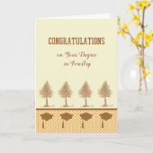 Abschluss in Forstkarte mit Bäumen & Grad Caps Karte (Gelbe Blume)