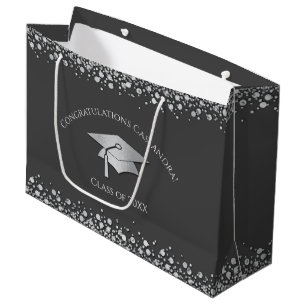 Abschluss in Grau und Silber Große Geschenktüte