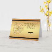 Abschluss in Physikkarte, Glückwunsch Gold Karte (Gelbe Blume)