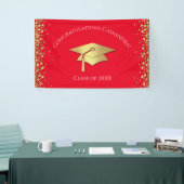 Abschluss in Rot und Gold Banner (Messeveranstaltung)
