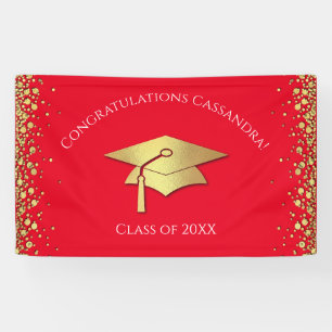 Abschluss in Rot und Gold Banner