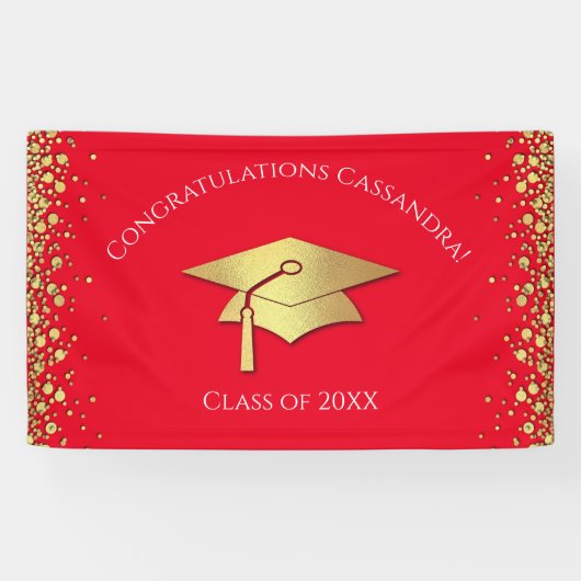 Abschluss in Rot und Gold Banner (Horizontal)