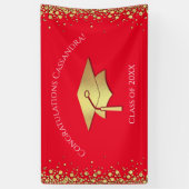 Abschluss in Rot und Gold Banner (Vertikal)