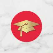 Abschluss in Rot und Gold Konfetti (Klein Vorderseite)
