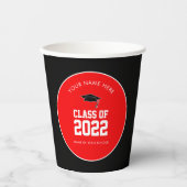 Abschluss in Rot und Schwarz Pappbecher (Vorderseite)