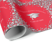 Abschluss in Rot und Silber Geschenkpapier (Rolleneckpunkt)