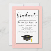 Abschluss in Silver Script Foto Abschluss Einladung (Rückseite)