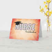 Abschluss in Worten auf Orange und Gelb Karte (Gelbe Blume)