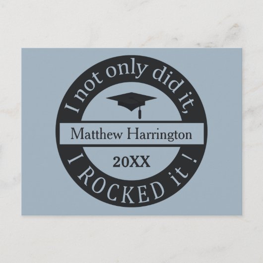 Abschluss individuelle Name & Jahr Postkarte (Vorderseite)