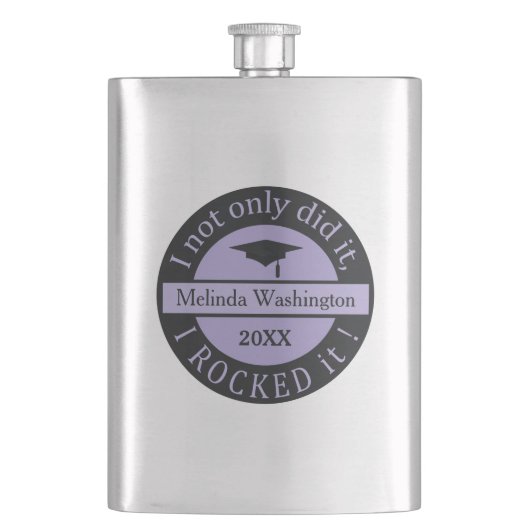 Abschluss individuelle Name und Jahresflasche Flachmann (Vorderseite)