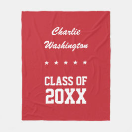 Abschluss-individueller Name, Jahr u. FarbFleece Fleecedecke