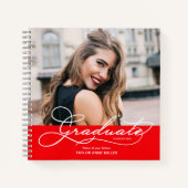 Abschluss Instant Foto Message Red Guest Book Notizblock (Vorderseite)