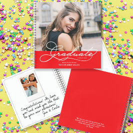 Abschluss Instant Foto Message Red Guest Book Notizblock