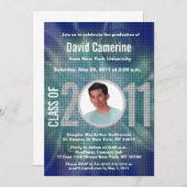 Abschluss Invitation Blue Disco 1 Einladung (Vorne/Hinten)