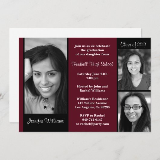 Abschluss Invitation Class of 2012 Einladung (Vorne/Hinten)