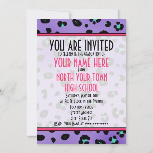 Abschluss Invitation - Klasse 2011 Lila Einladung (Vorderseite)