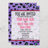 Abschluss Invitation - Klasse 2011 Lila Einladung (Vorne/Hinten)