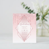 ABSCHLUSS INVITES - Driving Glitzer Girly Glamour (Stehend Vorderseite)