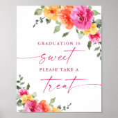 Abschluss ist süßes, festlich leuchtendes Blumenze Poster (Vorne)