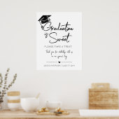 Abschluss ist Sweet Minimalistisches Schwarz-weiße Poster (Küche)