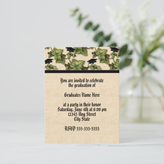 Abschluss Ivy Party Einladung (Stehend Vorderseite)