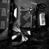 Abschluss Jahr | Basic Black on White Celebration Geschenkpapier