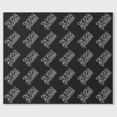 Abschluss Jahr | Basic Black on White Celebration Geschenkpapier (Flach)