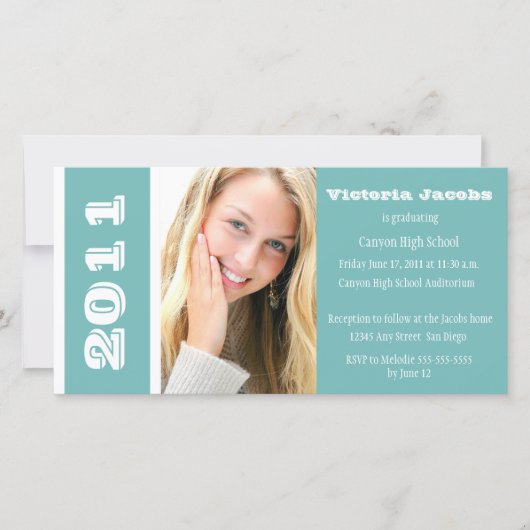 Abschluss Jahr Einladung grün (Vorderseite)