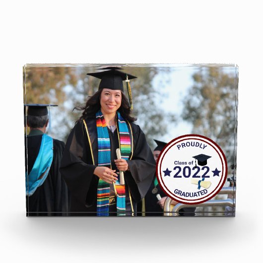 Abschluss Jahr elegant Klasse 2022 Fotoblock (Vorderseite)