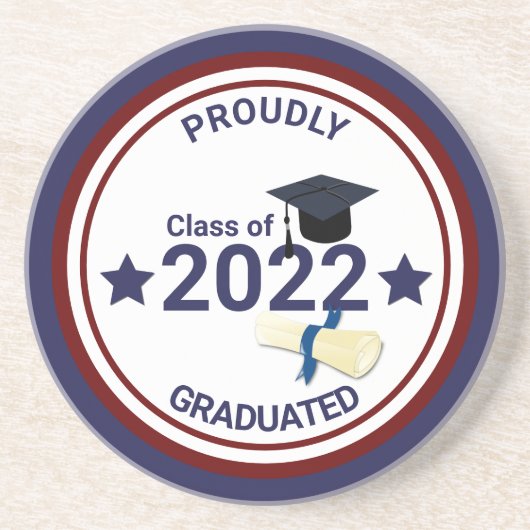Abschluss Jahr elegant Klasse 2022 Getränkeuntersetzer (Vorne)