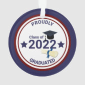 Abschluss Jahr elegant Klasse 2022 Ornament (Rückseite)