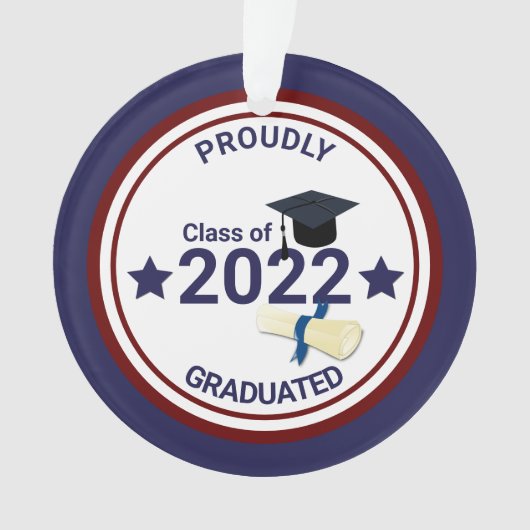 Abschluss Jahr elegant Klasse 2022 Ornament (Vorderseite)
