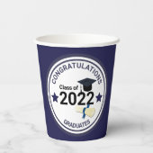 Abschluss Jahr elegant Klasse 2022 Pappbecher (Rückseite)