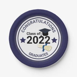 Abschluss Jahr elegant Klasse 2022 Pappteller