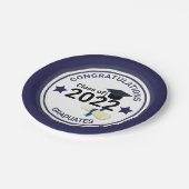 Abschluss Jahr elegant Klasse 2022 Pappteller (Schrägansicht)