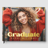 Abschluss Jahr Foto Retro-Schriftart-Abschluss Gästebuch (Vorderseite)