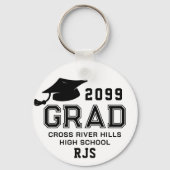 Abschluss Jahr GRAD Cap Personalisierte, benutzerd Schlüsselanhänger (Vorderseite)