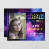 Abschluss Jahr Neon Glow Mittelstufe Foto Postkarte (Vorne/Hinten)