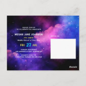 Abschluss Jahr Neon Glow Mittelstufe Foto Postkarte (Rückseite)