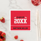 Abschluss Jahr Rot Weiß und Schwarz Graduiertennam Serviette (Beispiel)